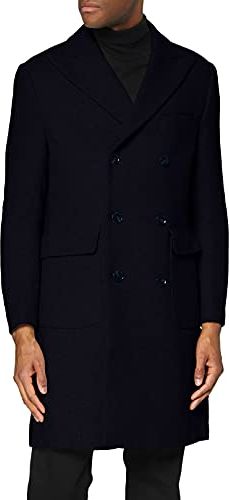 Marchio Amazon - find. Wool Mix Double Breasted Smart Giubbotto Uomo, Blu (navy), S, Label: S