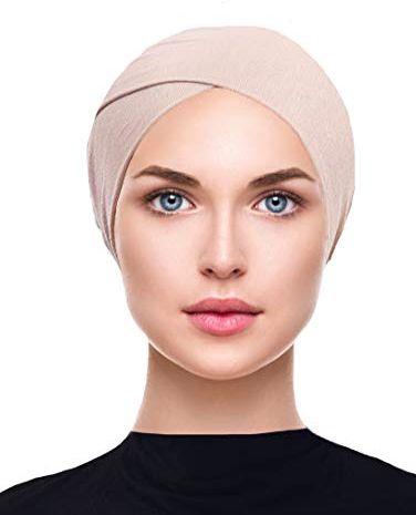 Foulard traspirante utilizzabile come Hijab o in caso di perdita di capelli, come bandana da donna o cappello colomba chiara Taglia unica