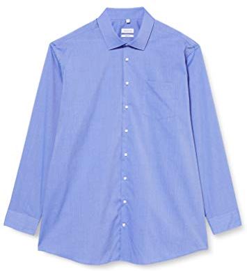 Camicia Business Modern Fit da Uomo con Collo Kent e tasca sul petto, senza ferro, a maniche lunghe, Blu (14 mittelblau), XXXXXX-Large (Taglia produttore: 54)