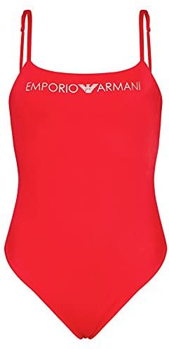 Swimwear Costume da Bagno con Logo Light Tuta da Nuoto One Piece, Colore: Rosso, L Donna