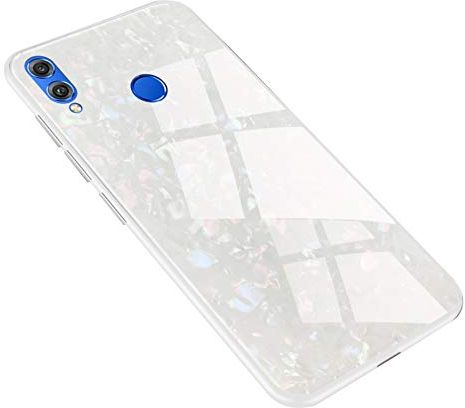 AIsoar Cover per Honor 8X Custodia,Antiurto AntiGraffio Bello Moda Custodia per Honor 8X/ Honor View 10 Lite,Vetro Temperato Cover Posteriore e Ultra Sottile Silicone Custodia (Bianco)