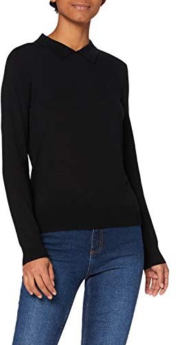 Maglione in Lana Merino Donna, Nero (Black), 44, Label: M