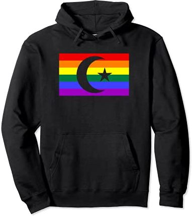 Islam Crescent And Star Muslim LGBTQ Gay Pride Flag Stuff Felpa con Cappuccio