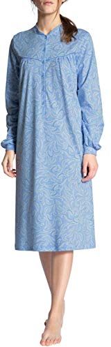 Soft Cotton Maglia Lunga da Notte, Blu Chiaro, XL Donna