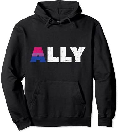 Ally Bisexual Color Cute Bi Pride Flag LGBTQ Men Women Kids Felpa con Cappuccio