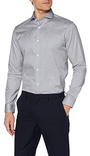 SLHREGSEL-Pelle Shirt LS B Noos Camicia Formale, Grigio (Grey Melange Grey Melange), Medium Uomo