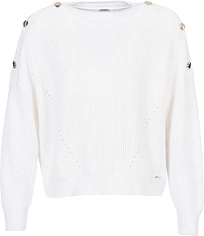 Suzanne Sweater Maglione Cardigan, Bianco, S Donna