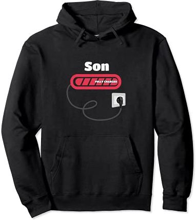 Son Fully Charged Battery Tee - Son Battery Shirt Felpa con Cappuccio