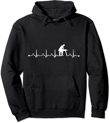 Carpenter Heartbeat EKG I Love My Carpenter Dad Felpa con Cappuccio