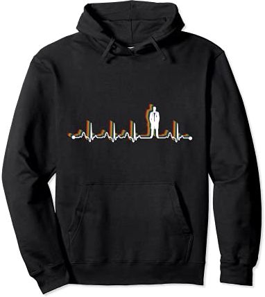 Dottore Retro Heartbeat EKG Vintage 80s Style Felpa con Cappuccio