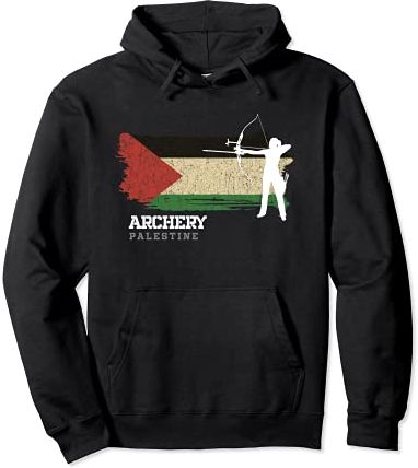 Palestina Tiro con L'Arco Freccia Donna Bandiera Palestinese Felpa con Cappuccio