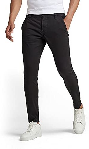 Skinny Chino Pantaloni Casual, Black (Dk Black GD C106-B564), W35 / 36L Uomo