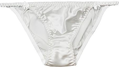 Seta Delle Donne Sexy 100% Mulberry Seta Perizoma G-String Biancheria Intima Slip Mutandine bianco L