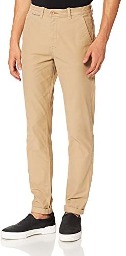 Chino Slim orgánico Cintura elástica Pantaloni, Beige, 42 Uomo