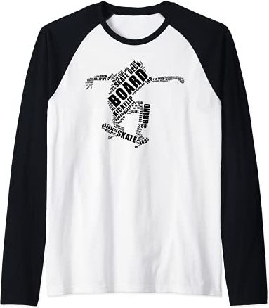 Skateboarder - parola mosaico Maglia con Maniche Raglan