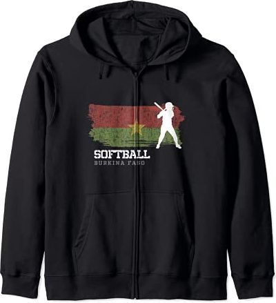 Burkina Faso Softball Team Ragazze Baseball Donna Softball Felpa con Cappuccio