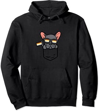 French Bulldog Frenchie Pocket LGBTQ Gay Bear Gay Pride Men Felpa con Cappuccio