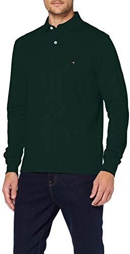 Regular Polo LS Maglietta, Verde (Hunter), XS Uomo