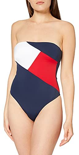 Bandeau One-Piece RP Monopezzo, Blu (Navy Blazer 416), X-Small Donna