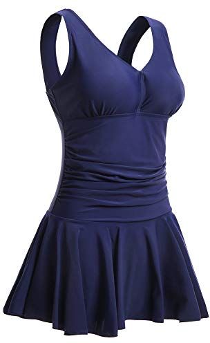 Costume da Bagno Interi Donna Vestito Costumi Mare con Stampa Taglie Forti Marina XXL