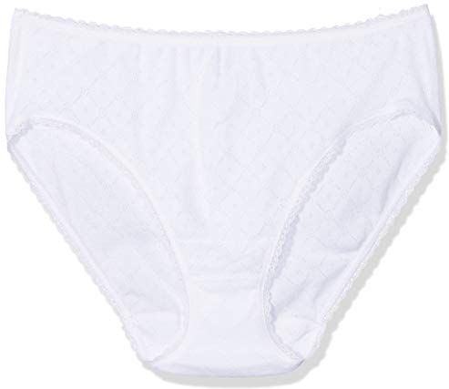 Cotton Jacquard Minislip Slip, Bianco (Weiss 100), XL Donna