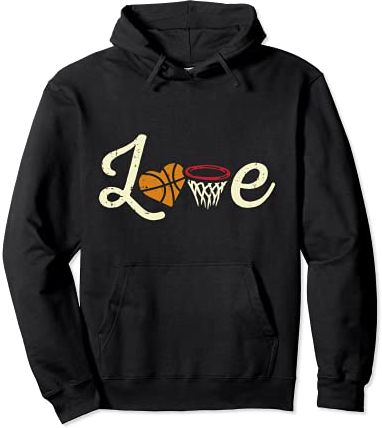 Love Basketball Fan Players Coach Team Baller Men Women Kids Felpa con Cappuccio