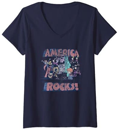 Donna Schoolhouse Rock L'America Spacca Maglietta con Collo a V