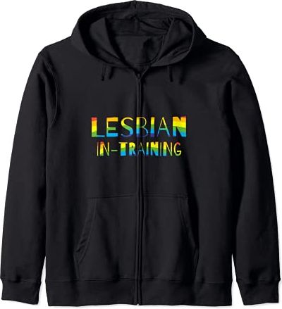 Lesbian In-Training Funny Gay Women Coming Out or Going Out Felpa con Cappuccio