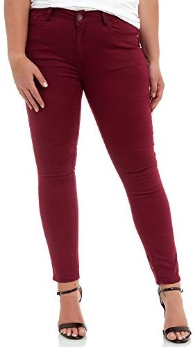 Jeans da Donna Taglie Forti Slim Fit Chunkyrayan Vino 180-4 Wine-46