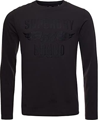 Black out LS Top T-Shirt, Nero Vintage, L Uomo