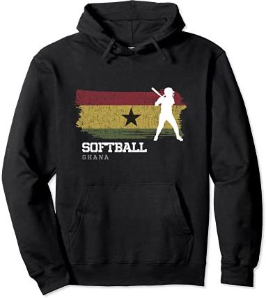 Ghana Softball Team Ragazze Baseball Donna Softball Felpa con Cappuccio