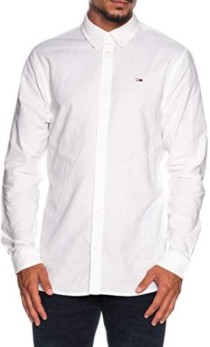 Tommy Jeans Tjm Stretch Oxford Shirt Camicia, Bianco (White), XXL Uomo