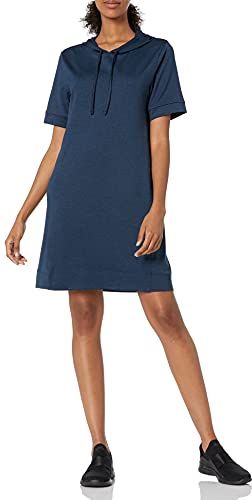 Soft Workout Hoodie Dress Dresses, Navy/Black Heather, Medium (US 8-10)