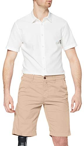 Bermuda Cotton Flat Pantaloncini, Beige (Beige 25), W33 (Taglia Produttore: 33) Uomo