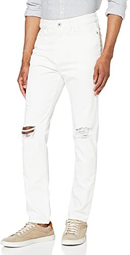 Marchio Amazon - find. Jeans Skinny Uomo, Bianco (White), 34W / 32L, Label: 34W / 32L