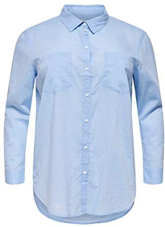 CARHALLA Life LS Shirt Ess Camicia, Denim Blu Medio, 44 Donna