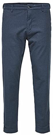 SLHSLIMTAPERED-York Pants W Noos Pantaloni, Navy Blazer/Detail:Check, 36/34 Uomo