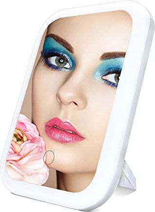 Specchio da trucco con luci-TOP4EVER Touch Screen illuminato Vanity Mirror,Opzioni di alimentazione doppia, specchio cosmetico portatile