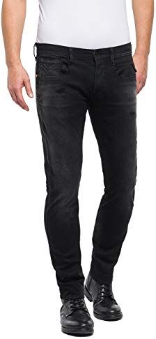 Anbass Jeans, Nero S04, 32 W / 34 L Uomo