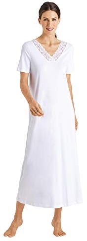 Nachthemd 1/2 Arm 130 Cm Maglia Lunga da Notte, Bianco, L Donna