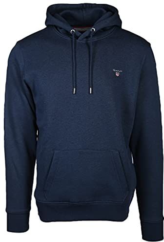 Original Sweat Hoodie Felpa con Cappuccio, Blu Marine Melange, L Uomo