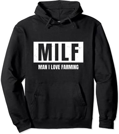 MILF - Man I Love Farming - Vintage Felpa con Cappuccio