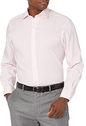 Classic Fit Spread Collar Solid Non-Iron Dress Shirt Camicia, Rosa (Light Pink), 16.5" Neck 33" Sleeve (Taglia Produttore:):)