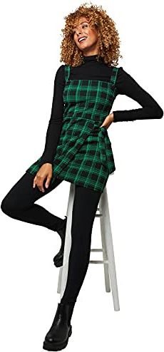 Charming Check Tunic Camicia, Black/Green, 12 Donna