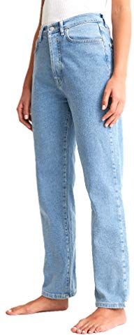 Straight High Waist Jeans, Azzurro, EU 38 Donna