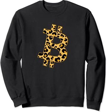 Donna Bitcoin Logo Leopard Print Felpa