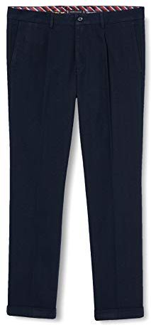 Uomo, Pantaloni, Bleecker Brushed Herringbone, Navy, W36 / L32