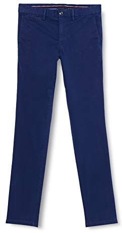 Uomo, Pantaloni, Bleecker Th Flex Chino Satin Gmd, Blu, W33 / L34