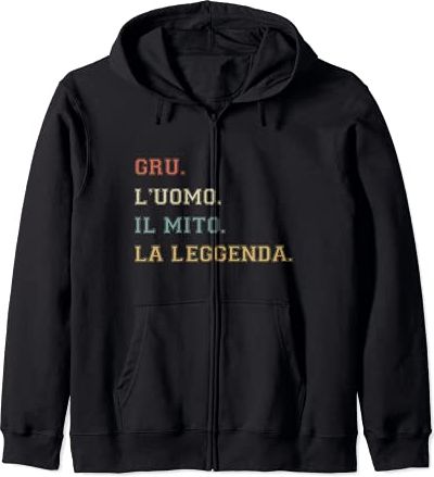 Gru Uomo Il Mito La Leggenda Divertente Personalizzato Felpa con Cappuccio