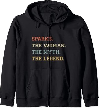 Sparks The Woman Mito Leggenda Divertente Varsity Nome Personalizzato Felpa con Cappuccio